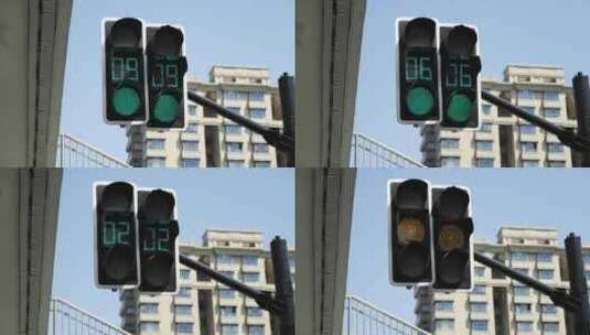 红绿灯 红绿灯倒计时 交通信号灯高清在线视频素材下载