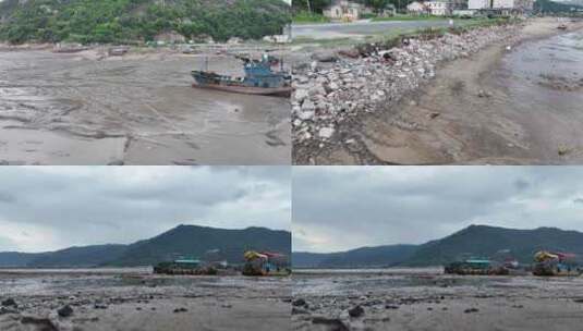 北岐滩涂航拍空镜高清在线视频素材下载