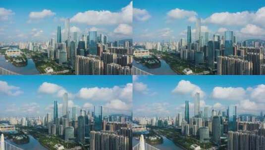 广州珠江新城海心沙蓝天延时去抖4k高清在线视频素材下载