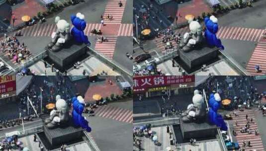 湖南长沙国金中心顶层玩偶高清在线视频素材下载