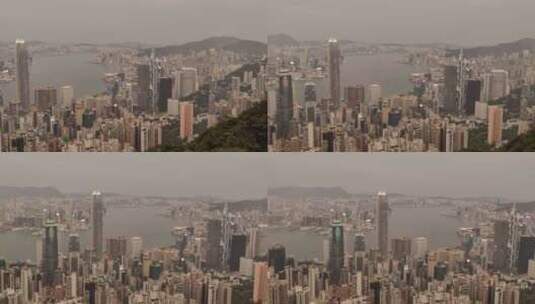 香港太平山顶眺望维多利亚港傍晚视频8K高清在线视频素材下载