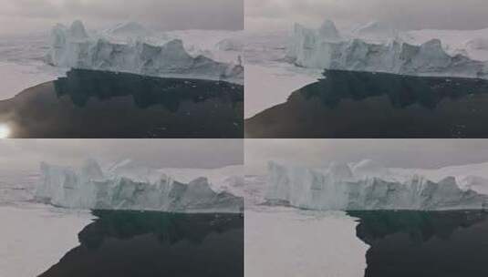 无人驾驶飞机飞越伊卢利萨特冰海高清在线视频素材下载
