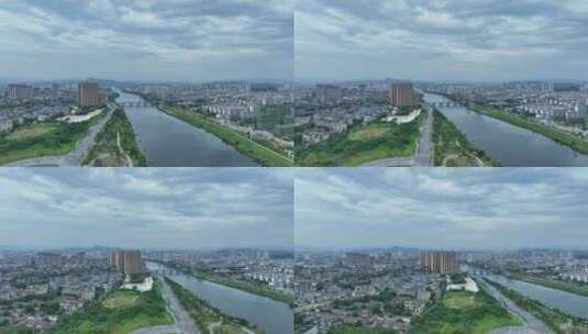 景德镇市昌江区昌江大桥航拍城市河流经济高清在线视频素材下载