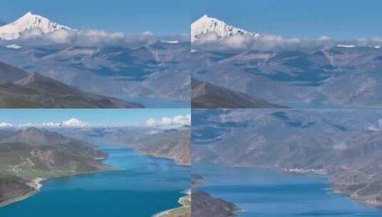 航拍西藏羊卓雍错风光高清在线视频素材下载
