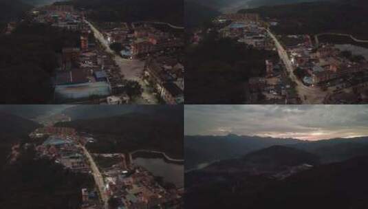 中缅边境云南孟连城镇航拍高清在线视频素材下载
