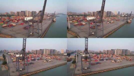 汕头港口航拍高清在线视频素材下载