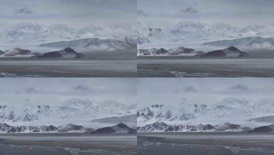 航拍新藏线上喀喇昆仑山脉雪山高清在线视频素材下载