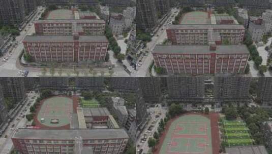 福建省福州市福清市百合小学校园风光航拍高清在线视频素材下载