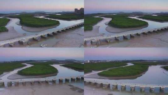泉州惠安洛阳镇洛阳桥最古老的石桥高清在线视频素材下载