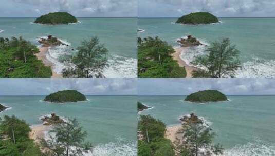 航拍泰国普吉岛拉威奈汉海滩夏季海滨风光高清在线视频素材下载