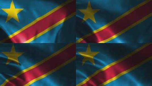 刚果民主共和国挥舞旗帜。刚果民主共和国国高清在线视频素材下载