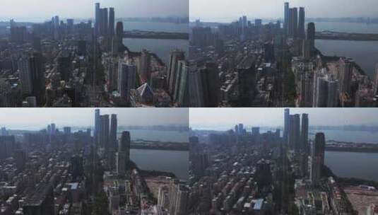 厦门第一高楼帝景苑航拍高清在线视频素材下载