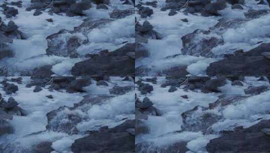 水流溪流冰雪融化高清在线视频素材下载