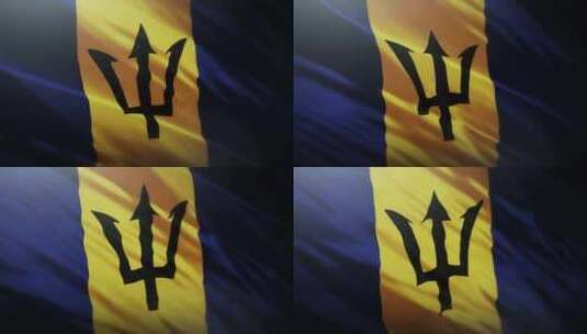 巴巴多斯国旗挥舞-4K高清在线视频素材下载