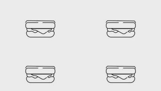 汉堡图标动画高清在线视频素材下载