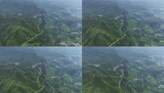 航拍美丽中国喀斯特地貌高山、森林高清在线视频素材下载