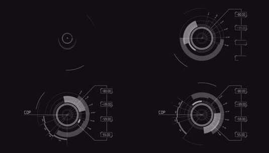 扁平UI特效动画 科技感线条HUD高清在线视频素材下载