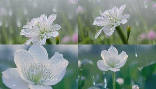 雨露滋润 幽香四溢 花瓣晶莹剔透高清在线视频素材下载