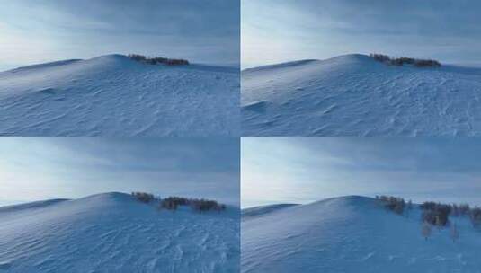 航拍寒冬辽阔纯净大雪原高清在线视频素材下载