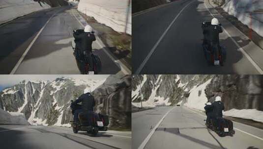 大排量摩托车山路巡航高清在线视频素材下载