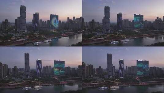 中国广东省佛山市佛山新城夜景高清在线视频素材下载