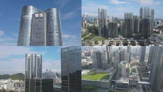 深圳市宝安华润雪花科创城啤酒小镇航拍高清在线视频素材下载