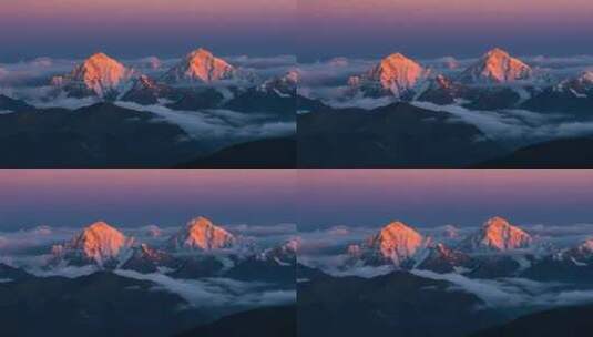 雪山云海日出全景高清在线视频素材下载