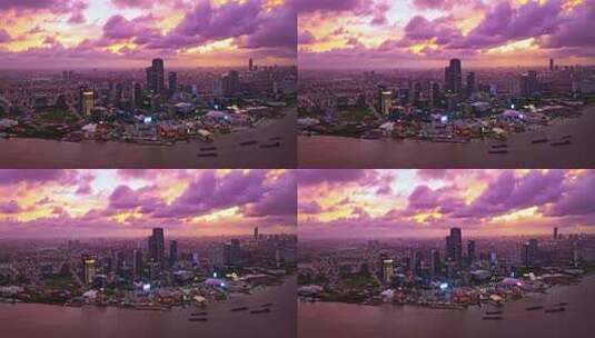 上海徐汇滨江西岸艺术中心CBD航拍高清在线视频素材下载