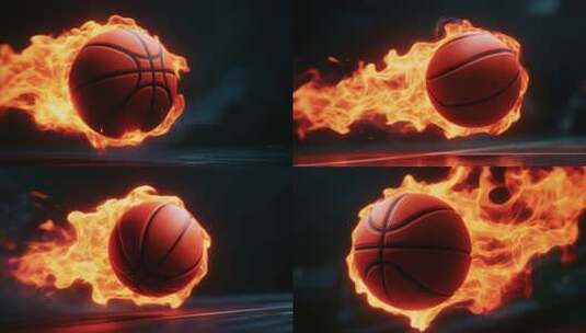 燃烧火焰的篮球特效素材高清在线视频素材下载
