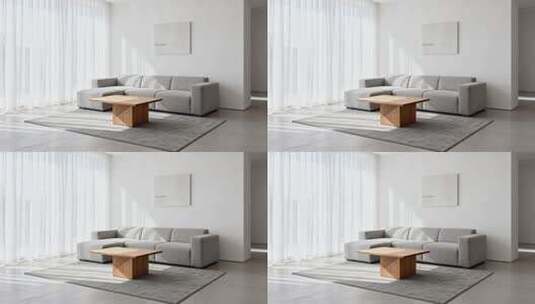 现代简约风格客厅室内场景高清在线视频素材下载