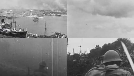 淞沪会战日军进攻上海高清在线视频素材下载