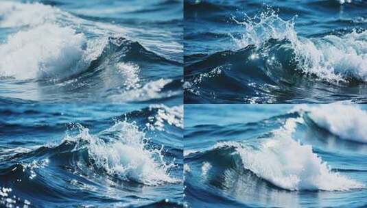 大海翻涌的浪花特写高清在线视频素材下载