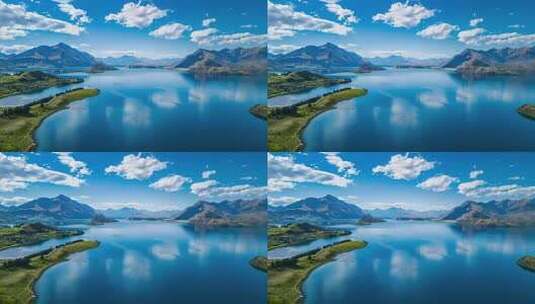 新西兰湖泊山脉自然风光高清在线视频素材下载