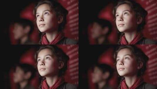 展望未来的少年儿童眼神充满希望高清在线视频素材下载