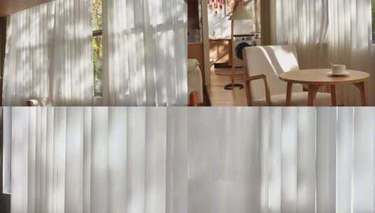 窗帘窗户 逆光小清新高清在线视频素材下载