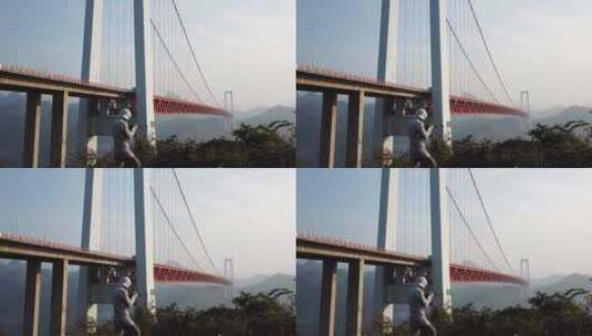 贵州省·安顺市·关岭·县·坝陵河大桥8高清在线视频素材下载