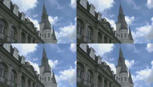 新奥尔良大教堂尖塔高清在线视频素材下载