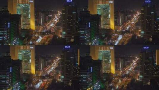 夜幕下的城市延时景观高清在线视频素材下载
