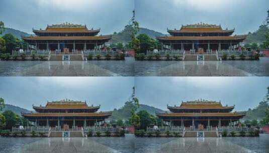 南宁孔庙大成殿雨景高清在线视频素材下载