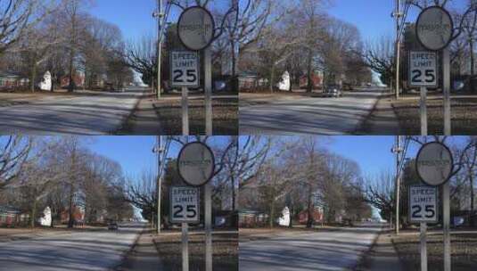郊区道路路标高清在线视频素材下载