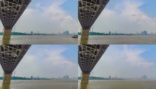武汉长江大桥底下高清在线视频素材下载