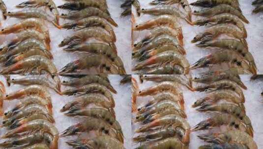 实拍生鲜海鲜基围虾高清在线视频素材下载