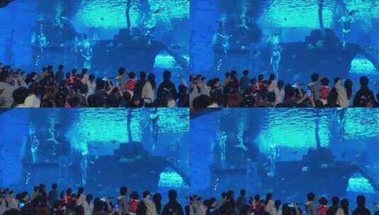 济南融创海世界美人鱼表演高清在线视频素材下载