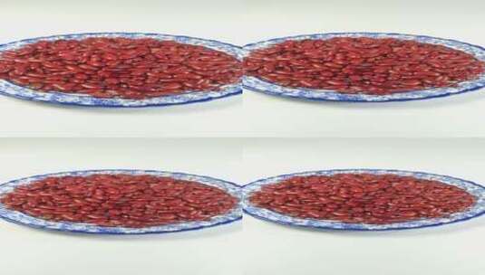 健康营养食物五谷杂粮红色芸豆高清在线视频素材下载