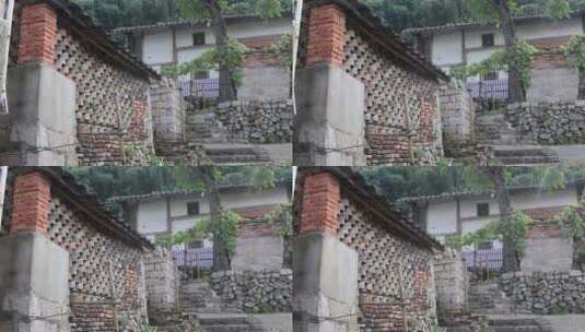 沧桑小屋围墙碗屋乡村建设高清在线视频素材下载