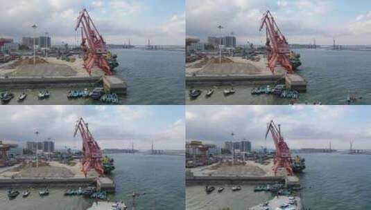 海边港口小镇晋江郑成功纪念馆沙石码头高清在线视频素材下载