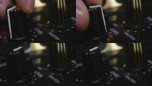 触摸DJ混音器上的旋钮高清在线视频素材下载