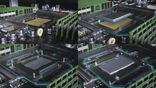 内存条电路板主板CPU芯片高清在线视频素材下载