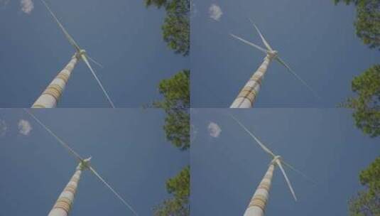 民俗图案的风力发电机高清在线视频素材下载