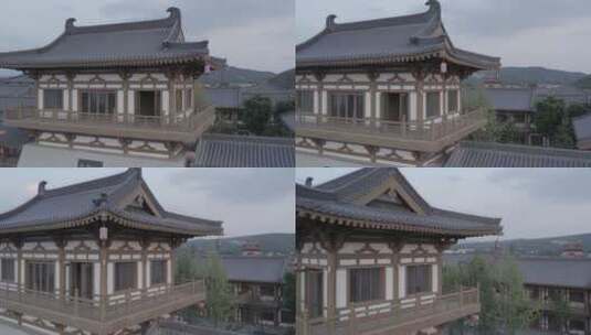 洛阳龙门龙门石窟伊河古街古建筑航拍高清在线视频素材下载